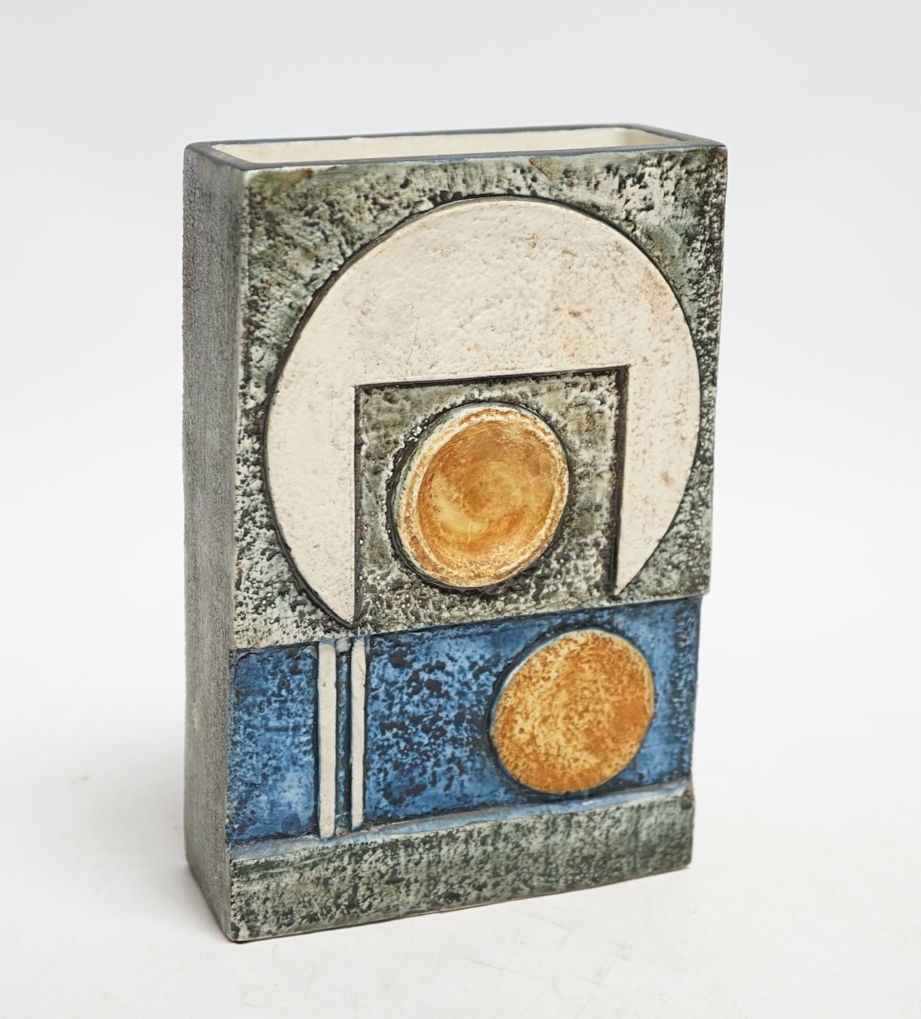 A Troika slab vase, 18cm high